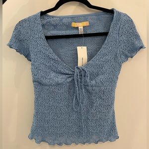 BRAND NEW Urban Outfitters Blue Lace Top - Size Small